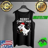 Best kids Merry Christmas T Rex Dinosaur Funny Boys Kids Family Xmas T-Shirt Tank Top