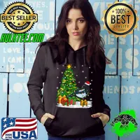 Best magpie Bird Lover Family Matching Santa Hat Magpie Christmas T-Shirt Hoodie