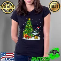 Best magpie Bird Lover Family Matching Santa Hat Magpie Christmas T-Shirt Ladies Tee