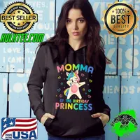 Best momma of the Birthday Princess Girl Dabbing Unicorn T-Shirt