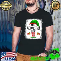 Best The Godmother Elf Matching Family Christmas Party Pajama T- Guys V Neck