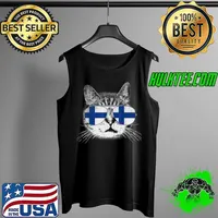 Cat Shirt Finland Flag Country Pride Men Women Kids Gift T-Shirt Tank Top