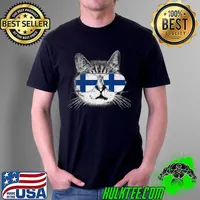 Cat Shirt Finland Flag Country Pride Men Women Kids Gift T-Shirt Unisex