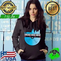 Chicago House Music - Skyline Vinyl Record DJ Rave T-shirt