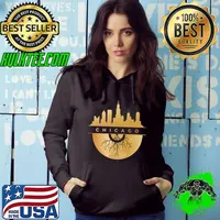 Chicago House Music t shirt Vintage Vinyl Skyline Chicago T-shirt