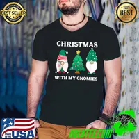 Christmas With My Gnomies Funny Gnome Pun Xmas Gnomes Pajama T-s Guys V Neck