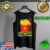French Fries Lover Matching Santa Hat French Fries Christmas Premium T-Shirt Tank Top