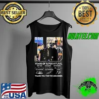 Funny 15 Years Of Supernatural Thank You For The Memories Signature Shirt Tank Top