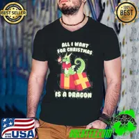 Funny All I Want For Christmas Is A Dragon Shirt Guys V Neck