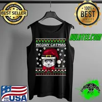 Funny Cat Christmas Meowy Catmas Gifts For Cat Lover T-Shirt Tank Top