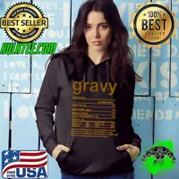 Funny Gravy Nutrition Facts Funny Thanksgiving Christmas Food T Shirt Hoodie