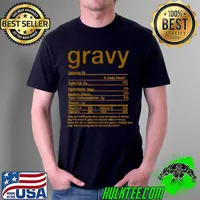 Funny Gravy Nutrition Facts Funny Thanksgiving Christmas Food T Shirt Unisex