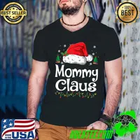 Funny Mommy Claus Shirt Christmas Pajama Family Matching Xmas T-Shirt Guys V Neck