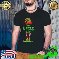 Funny UNCLE Elf Christmas Novelty Family Christmas Pajama Party T Shirt
