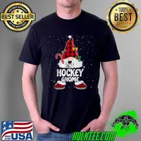Hockey Gnome Buffalo Plaid Matching Family Christmas Pajama T Shirt Unisex