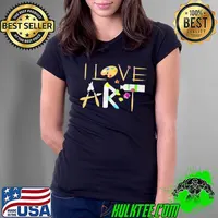 I Love Art Painter Sketching Doodle Drawing Artist Shirt Ladies Tee