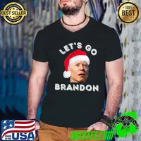 Let's Go-Brandon anti-joe biden christmas santa hat gifts T-Shirt Guys V Neck
