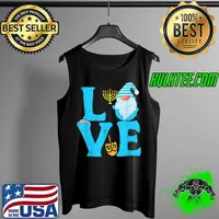 Love Jewish Gnome Hanukkah Pajamas Chanukah Mens Womens T-Shirt Tank Top