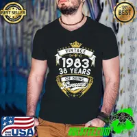 Made In 1983 38 Years of Being Awesome Vintage 38th Birthday T-Shirt Guys V Neck
