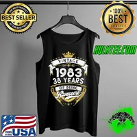 Made In 1983 38 Years of Being Awesome Vintage 38th Birthday T-Shirt Tank Top