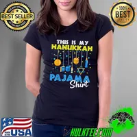 Nice Hanukkah Pajama Dreidel Toy Boys Girls Jewish Christmas T Shirt Ladies Tee