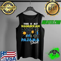 Nice Hanukkah Pajama Dreidel Toy Boys Girls Jewish Christmas T Shirt Tank Top