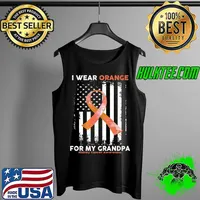 Nice i Wear Orange For My Grandpa Kidney Cancer Awareness Flag Premium T-Shirt Tank Top