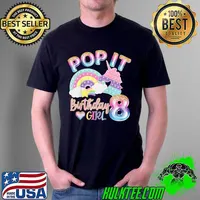 Nice kids Pop It 8th Year old Birthday Girl Shirt for Pop Party Theme T-Shirt Unisex
