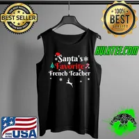 Nice Santa's Favorite French Teacher Christmas Xmas Holiday Mens Premium T-Shirt Tank Top