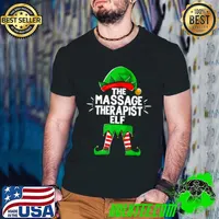 Nice The Massage Therapist Elf Matching Christmas Family Group T Shirt