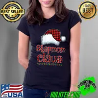 Nice Womens Stepmom Claus Shirt, Family Matching Stepmom Claus Pajama T Shirt Ladies Tee