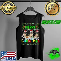 Nice Xmas Lighting Santa Hat Merry Christmas French Bulldog T- Tank Top