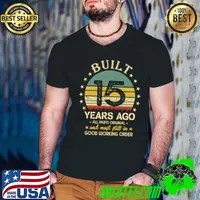 Official built 15 Years Ago - All Parts Original Funny 15th Birthday T-s Guys V Neck