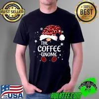 Official Coffee Gnome Buffalo Plaid Matching Family Christmas Pajama T-Shirt Unisex