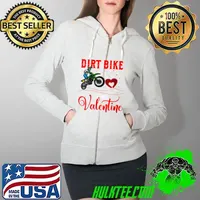 Official dirt Bike Is My Valentine Red Plaid Heart Valentine's Day T-s Full Zip Hooded