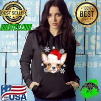 Official Funny Chihuahua Hat Santa Christmas Pajamas Family T Shirt Hoodie