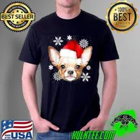 Official Funny Chihuahua Hat Santa Christmas Pajamas Family T Shirt Unisex