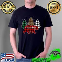 Official Godmother Bear Buffalo Plaid Matching Family Christmas T Shirt Unisex