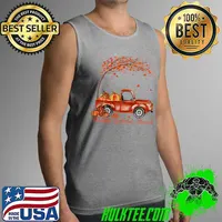 Official Happpy Thanksgiving Day Autumn Fall Maple Leaves Thankful T- Tank Top