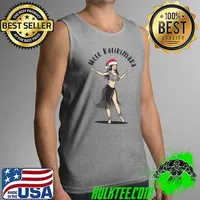 Official hawaiian Christmas Hula Skirt Girl Santa Hat Mele Kalikimaka T-s Tank Top