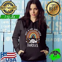 Official Just A Girl Who Loves Turtles Rainbow Gifts Sea Turtle Lover Pullover Hoodie