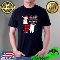 Official red Plaid Llama Lover Girl Women This Is My Christmas Pajama T-s Unisex