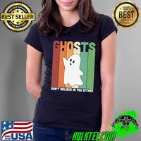 Official retro Vintage Ghost Lover Funny Adult Kids Halloween T-Shirt Ladies Tee