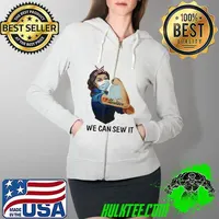Official Strong Girl Quilter We Can Sew It Coronavirus Shirt Full Zip Hooded