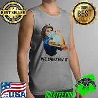 Official Strong Girl Quilter We Can Sew It Coronavirus Shirt Tank Top