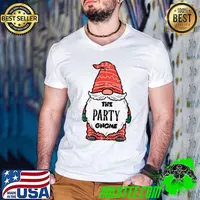 Official the Party Gnome Xmas Matching Christmas Pajamas For Family T-Shirt