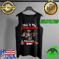 Official This Is My Christmas Pajama Shirt Pitbull Funny Holiday T Shirt Tank Top