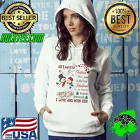 Original All I Want For Christmas This Year Is For My Husband I Love And Miss Him Snowman Christmas Shirt Hoodie