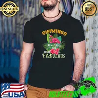 Original grandparents Mom Grandma Wife Flamingo Flower T-Shirt Guys V Neck