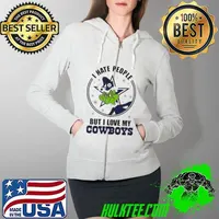 Original I Hate People But I Love Cowboy Dallas Grinch Football Merry Christmas Full Zip Hooded